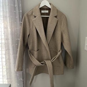 Winter Jacket. Super soft taupe colored fabric.  Worn once